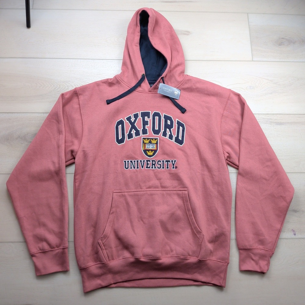 NEW Oxford University Hoodie Mens XXL Pink Official Merchandise Crest Sweatshirt - Picture 2 of 11